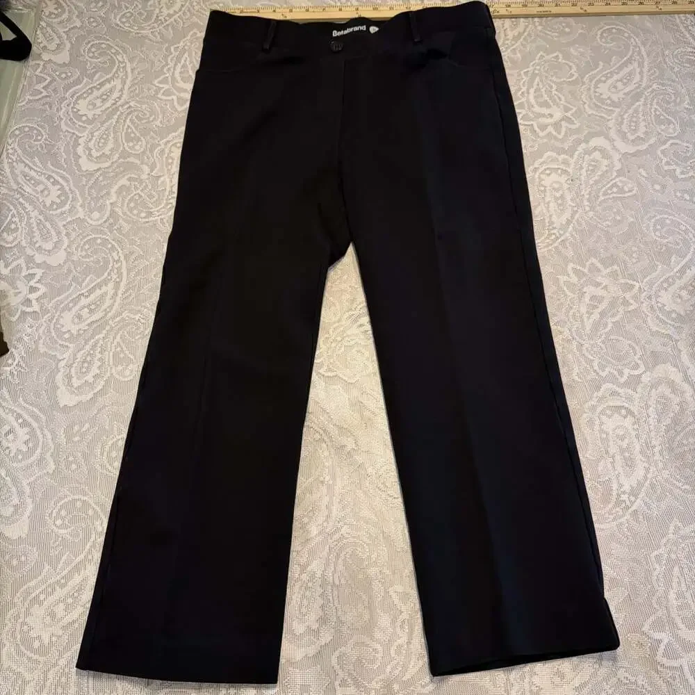 Betabrand Black Straight Leg Dress Pants XLP/W33.5/L24.5 Petite Dressy Office